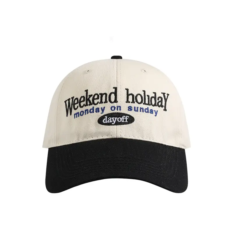 Korean Style Weekend Hat Black White Peak Cap - Image 8