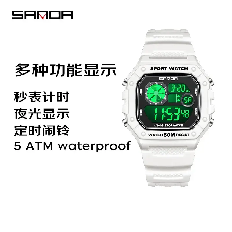 Sanda Digital Sport Watch Black 60m Water Resistant