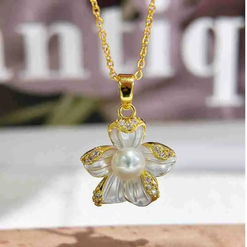 Natural Pearl Earrings S925 Silver Needle French Oil Dripping Begonia Flower — feature 29
