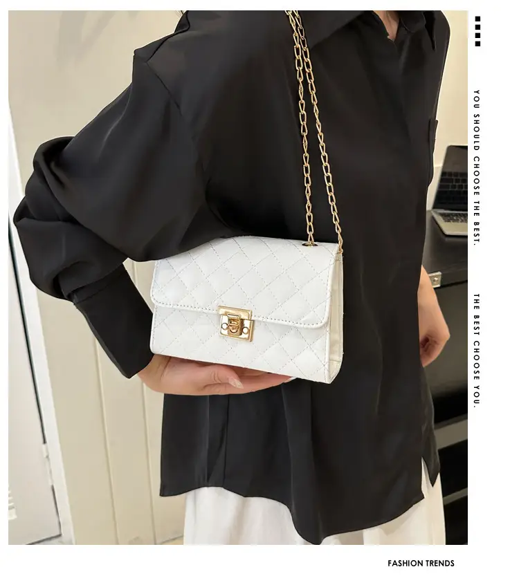 Pink Quilted Chain Shoulder Bag for Women — feature 1
