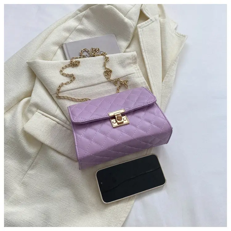 Pink Quilted Chain Shoulder Bag for Women — feature 10