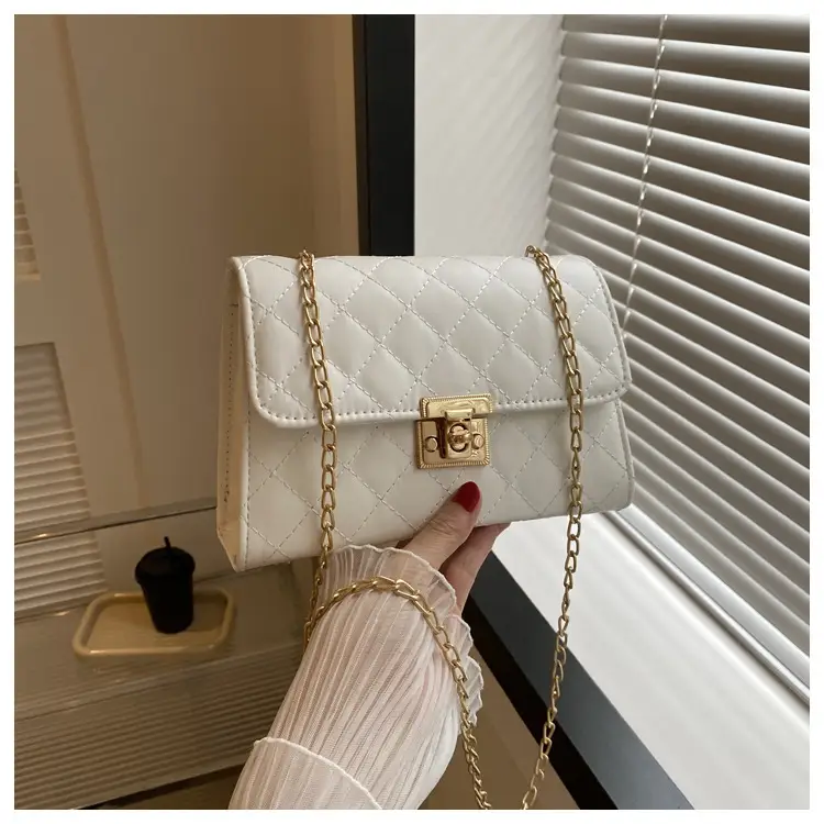 Pink Quilted Chain Shoulder Bag for Women — feature 15