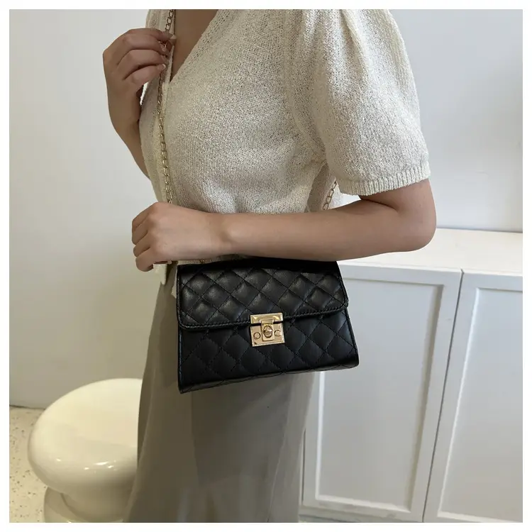 Pink Quilted Chain Shoulder Bag for Women — feature 25