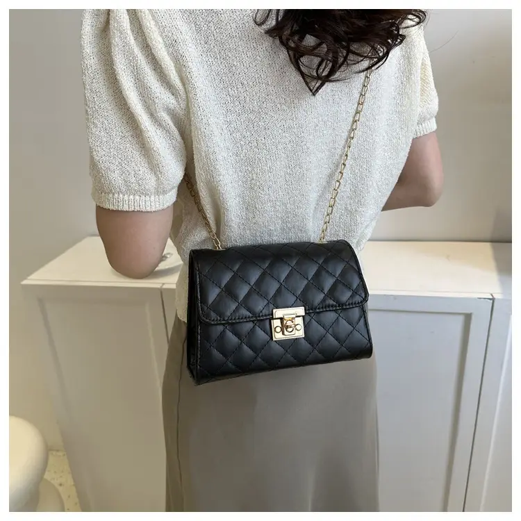 Pink Quilted Chain Shoulder Bag for Women — feature 28