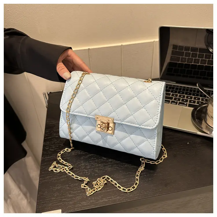 Pink Quilted Chain Shoulder Bag for Women — feature 30