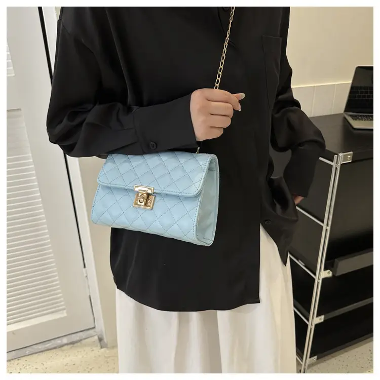 Pink Quilted Chain Shoulder Bag for Women — feature 32