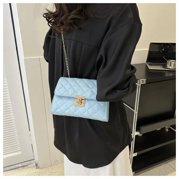 Pink Quilted Chain Shoulder Bag for Women — feature 33