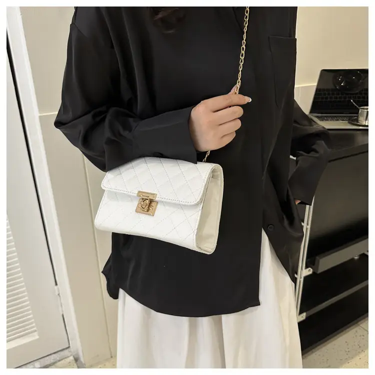 Pink Quilted Chain Shoulder Bag for Women — feature 36