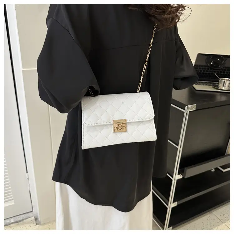 Pink Quilted Chain Shoulder Bag for Women — feature 38