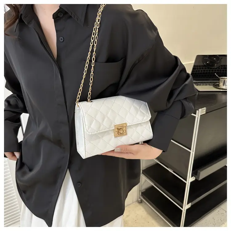 Pink Quilted Chain Shoulder Bag for Women — feature 40