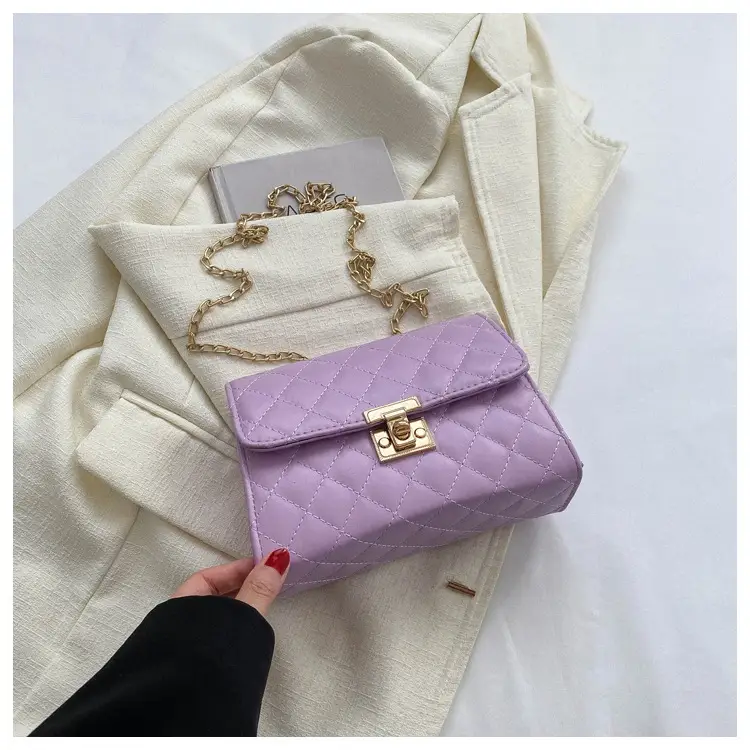 Pink Quilted Chain Shoulder Bag for Women — feature 9
