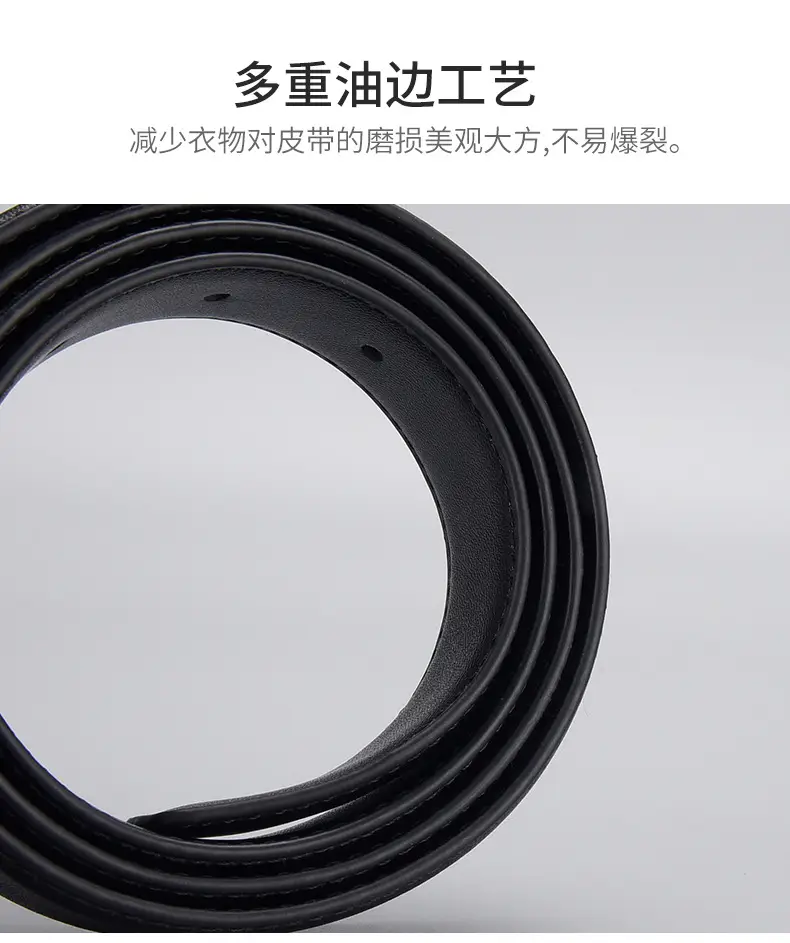 Black Genuine Leather Women's Belt with Pin Buckle — feature 13