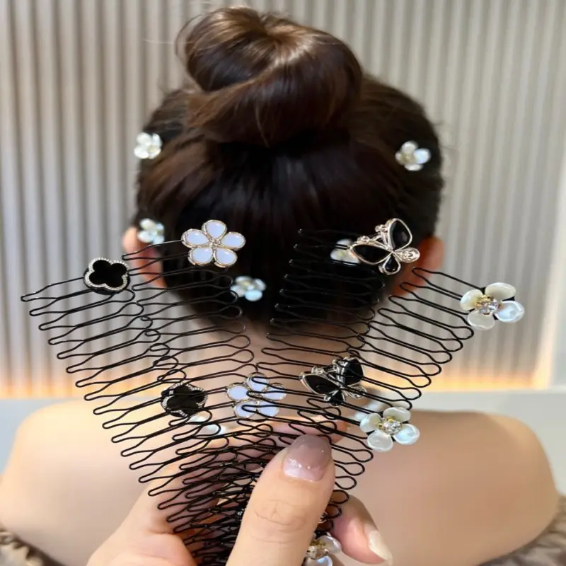 Alloy Hair Comb with Flower Decor for Women - Image 12