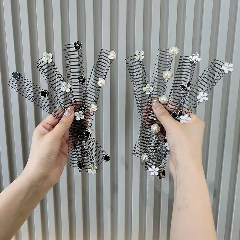 Alloy Hair Comb with Flower Decor for Women — feature 36