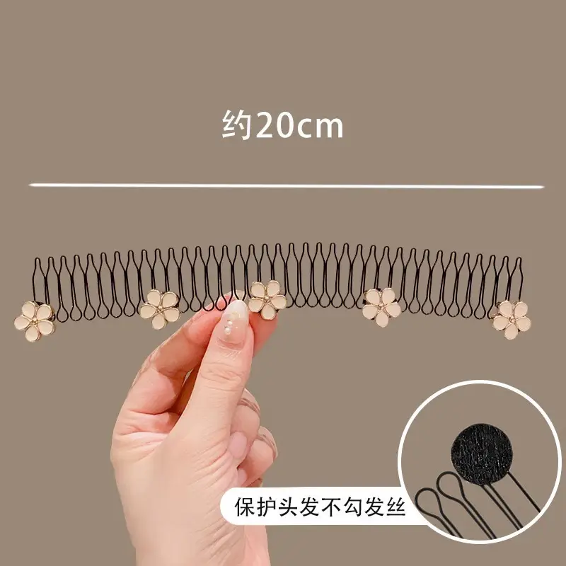Alloy Hair Comb with Flower Decor for Women - Image 8