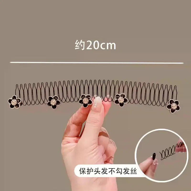 Alloy Hair Comb with Flower Decor for Women - Image 3