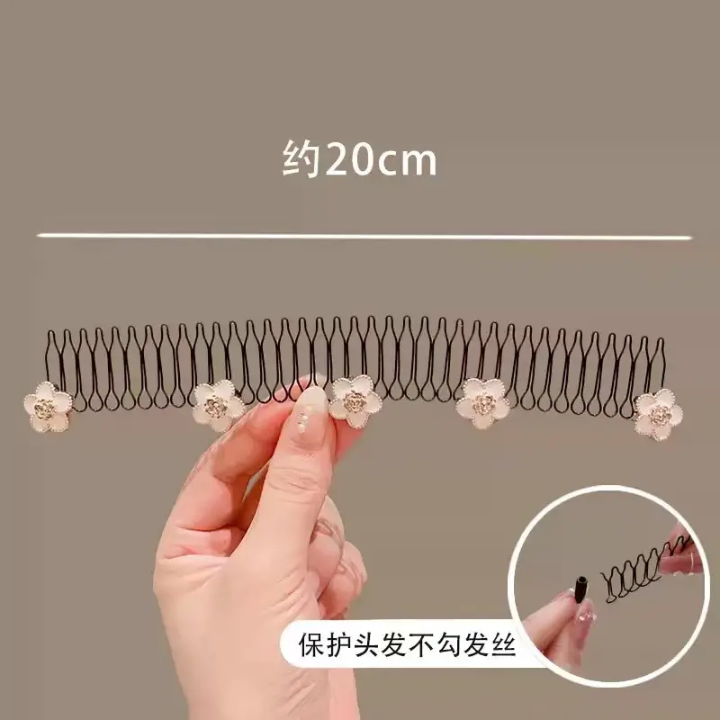 Alloy Hair Comb with Flower Decor for Women - Image 4