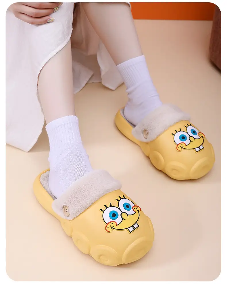 [70% discount] Spongebob detachable cleaning waterproof cotton slippers for lovers winter indoor and outdoor wear non-slip — feature 21