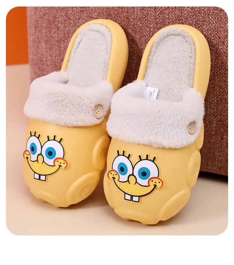 [70% discount] Spongebob detachable cleaning waterproof cotton slippers for lovers winter indoor and outdoor wear non-slip — feature 22