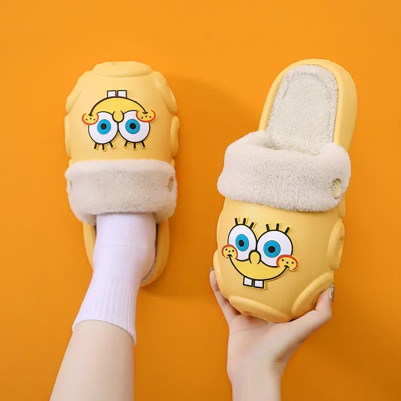 [70% discount] Spongebob detachable cleaning waterproof cotton slippers for lovers winter indoor and outdoor wear non-slip — feature 29