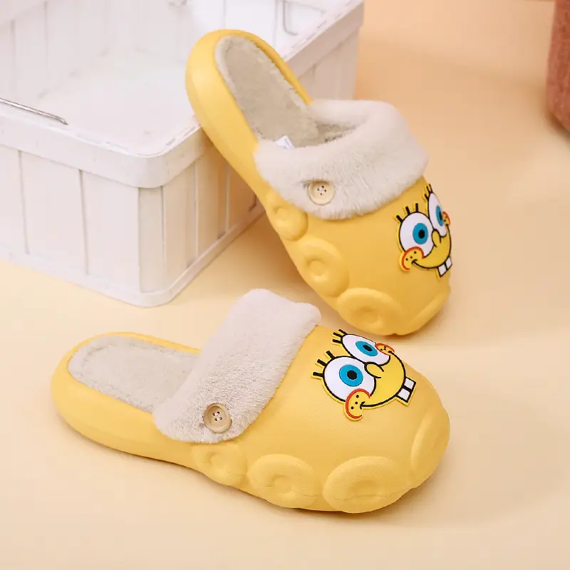 [70% discount] Spongebob detachable cleaning waterproof cotton slippers for lovers winter indoor and outdoor wear non-slip — feature 32