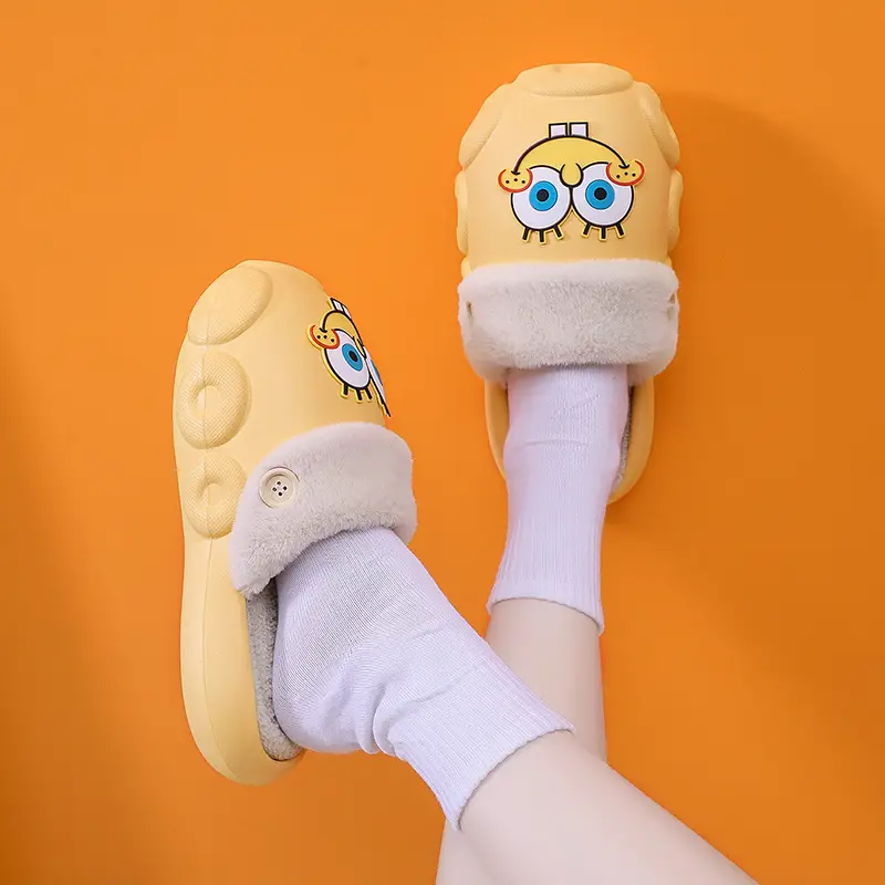 [70% discount] Spongebob detachable cleaning waterproof cotton slippers for lovers winter indoor and outdoor wear non-slip — feature 34