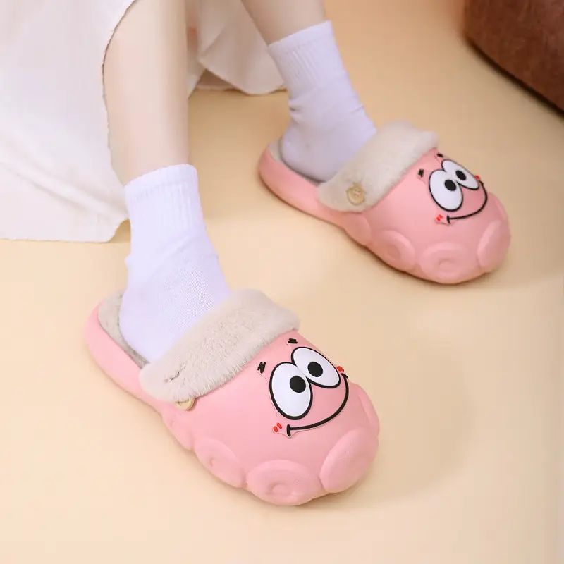[70% discount] Spongebob detachable cleaning waterproof cotton slippers for lovers winter indoor and outdoor wear non-slip — feature 35