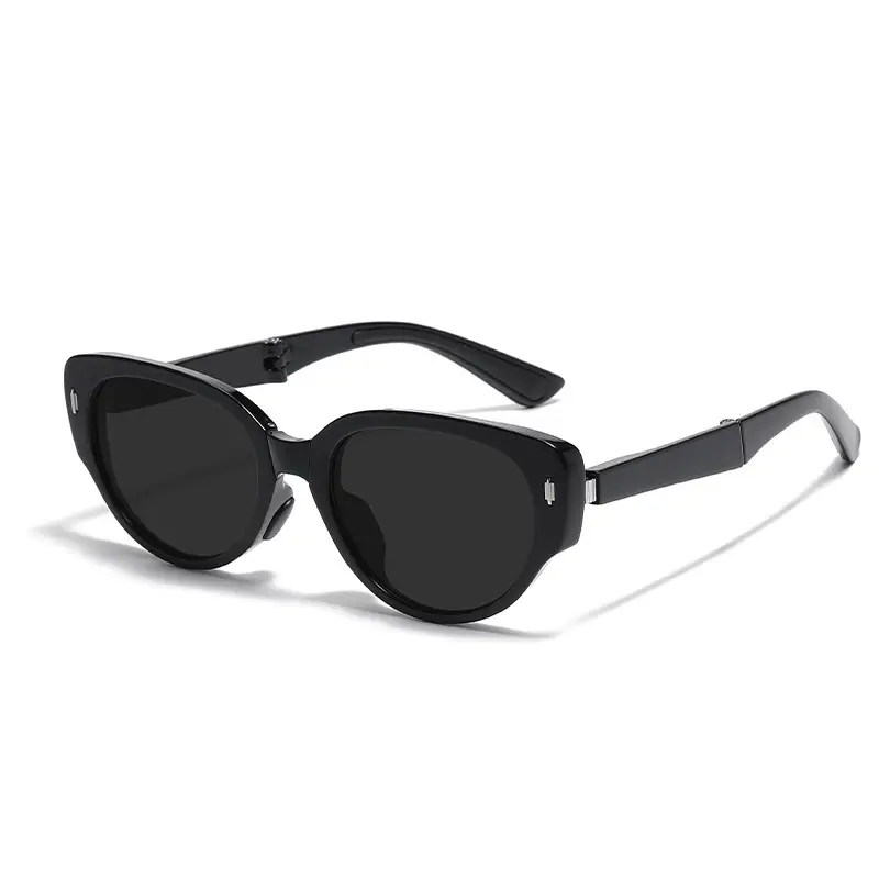Foldable Anti-UV Sunglasses Women Dark Brown Coffee Lightweight