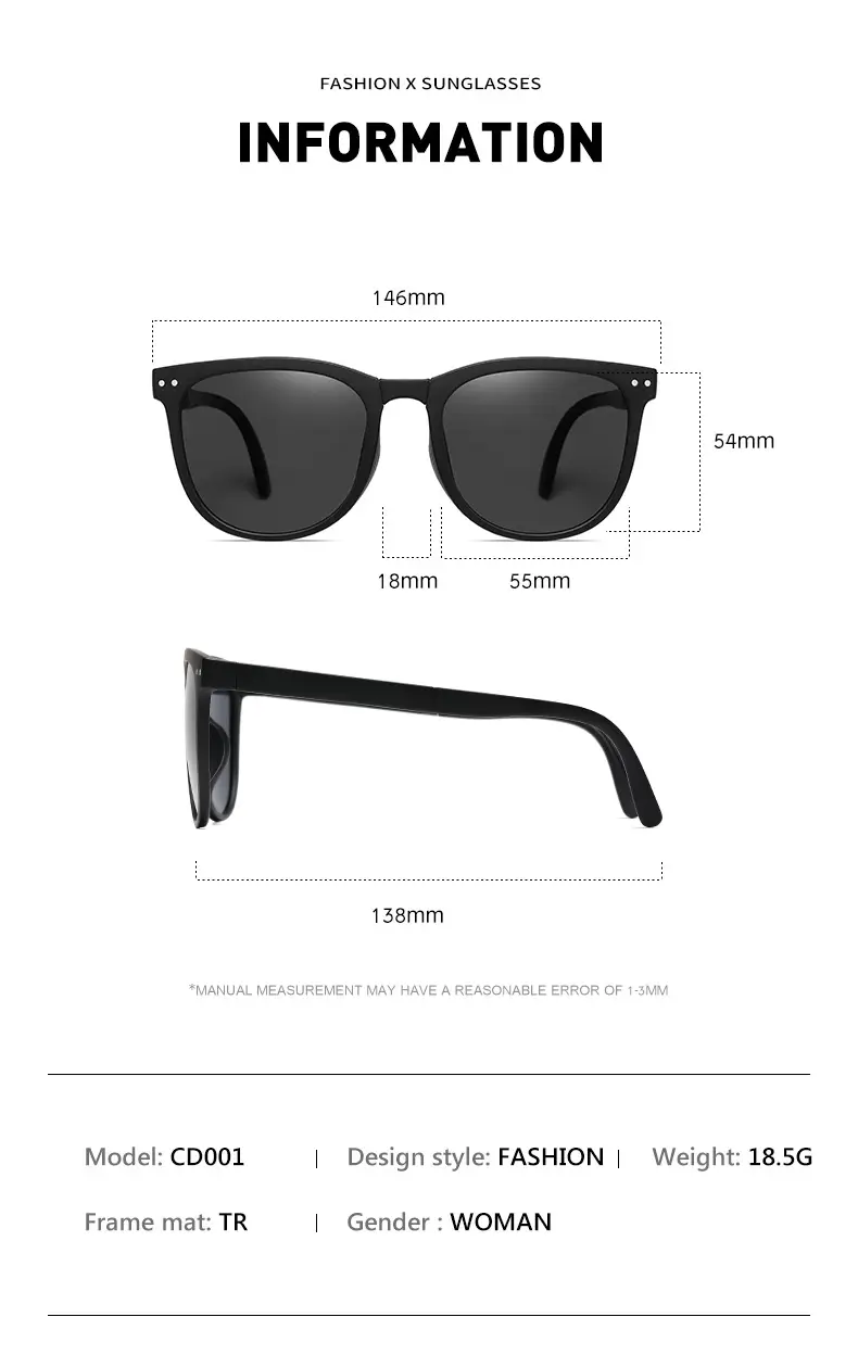Foldable Anti-UV Sunglasses Women Dark Brown Coffee Lightweight — feature 21