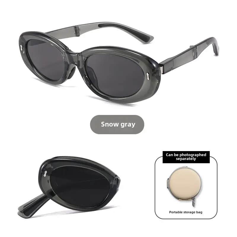 Foldable Anti-UV Sunglasses Women Dark Brown Coffee Lightweight