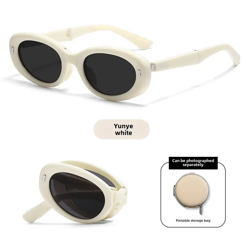 Foldable Anti-UV Sunglasses Women Dark Brown Coffee Lightweight