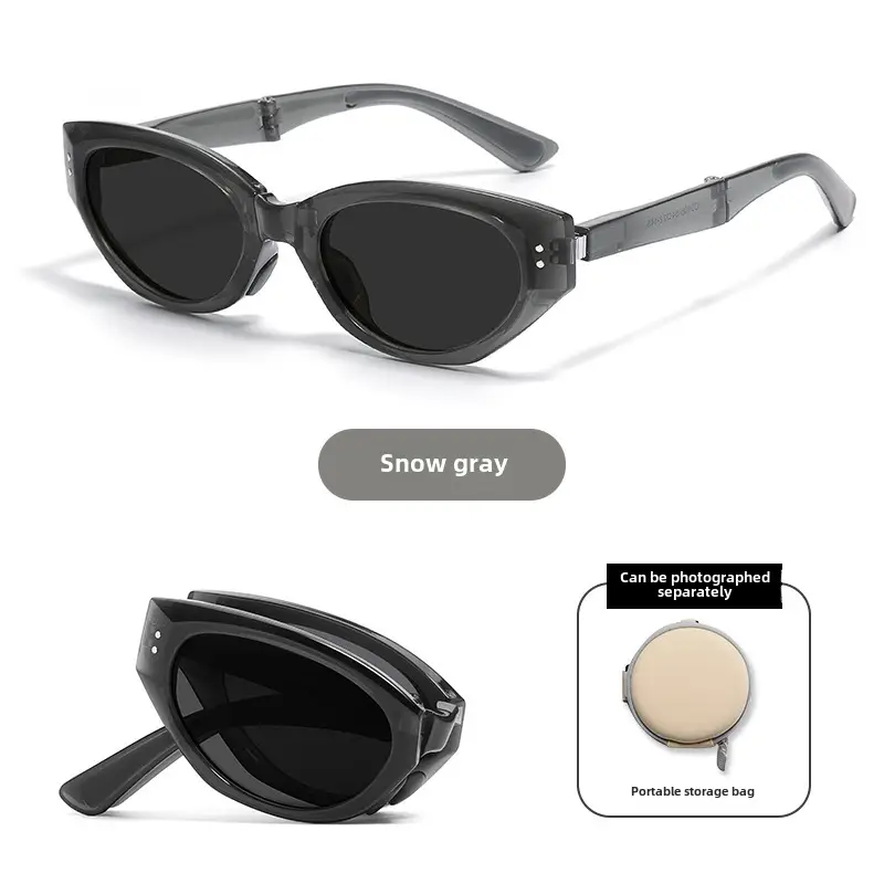 Foldable Anti-UV Sunglasses Women Dark Brown Coffee Lightweight