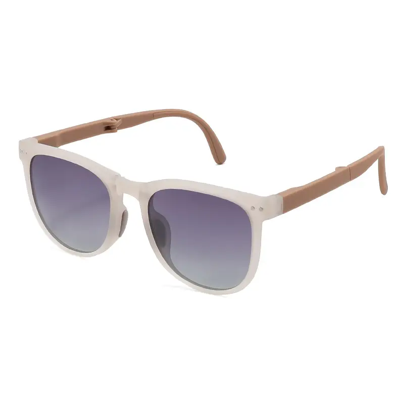 Foldable Anti-UV Sunglasses Women Dark Brown Coffee Lightweight