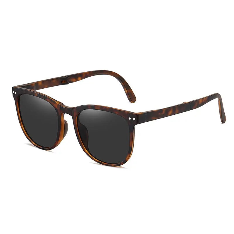 Foldable Anti-UV Sunglasses Women Dark Brown Coffee Lightweight