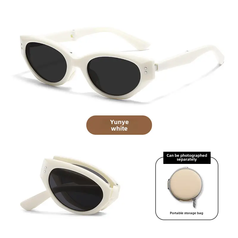 Foldable Anti-UV Sunglasses Women Dark Brown Coffee Lightweight