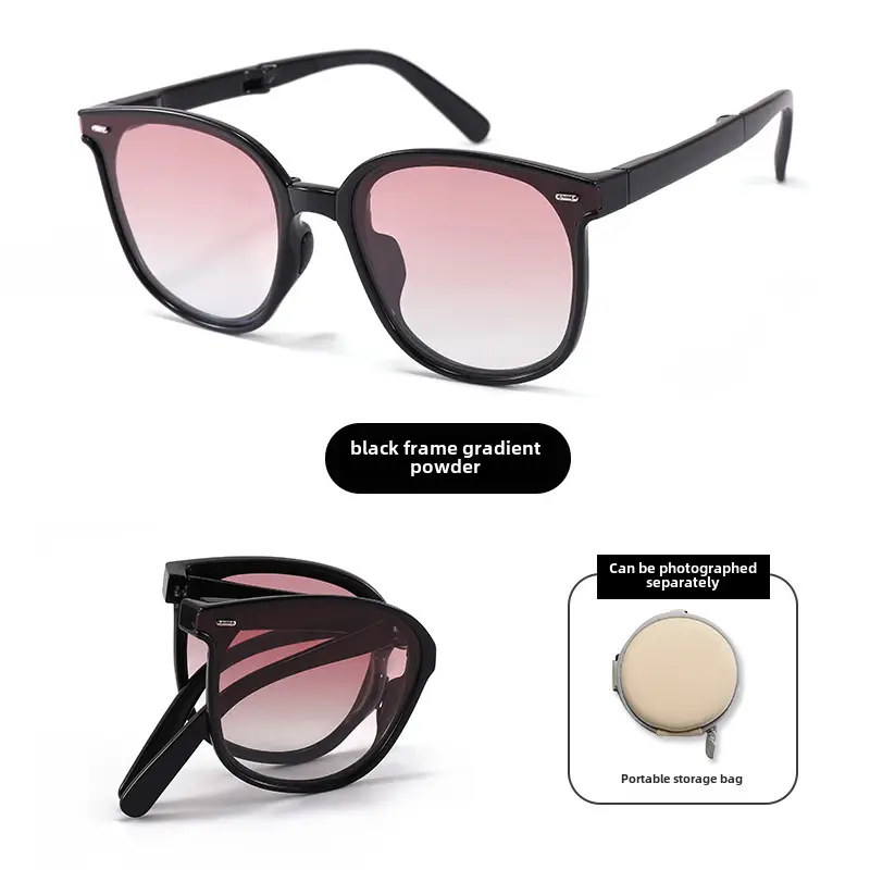 Foldable Anti-UV Sunglasses Women Dark Brown Coffee Lightweight