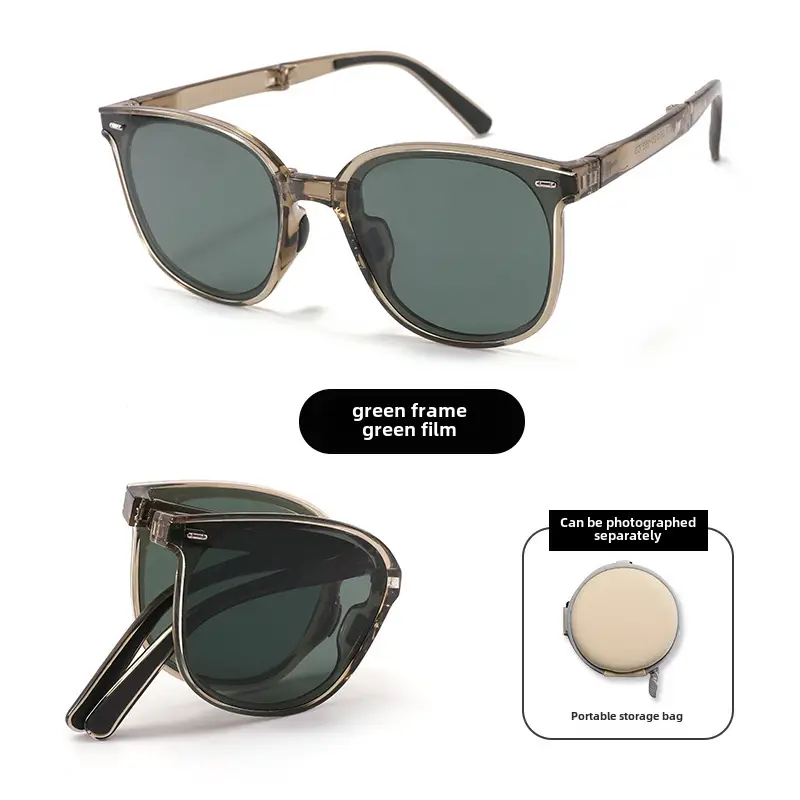Foldable Anti-UV Sunglasses Women Dark Brown Coffee Lightweight