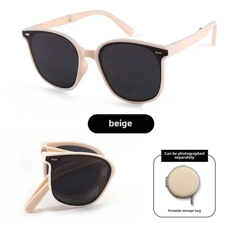 Foldable Anti-UV Sunglasses Women Dark Brown Coffee Lightweight