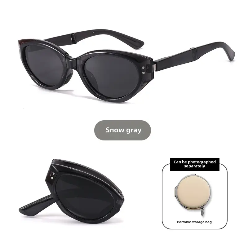 Foldable Anti-UV Sunglasses Women Dark Brown Coffee Lightweight