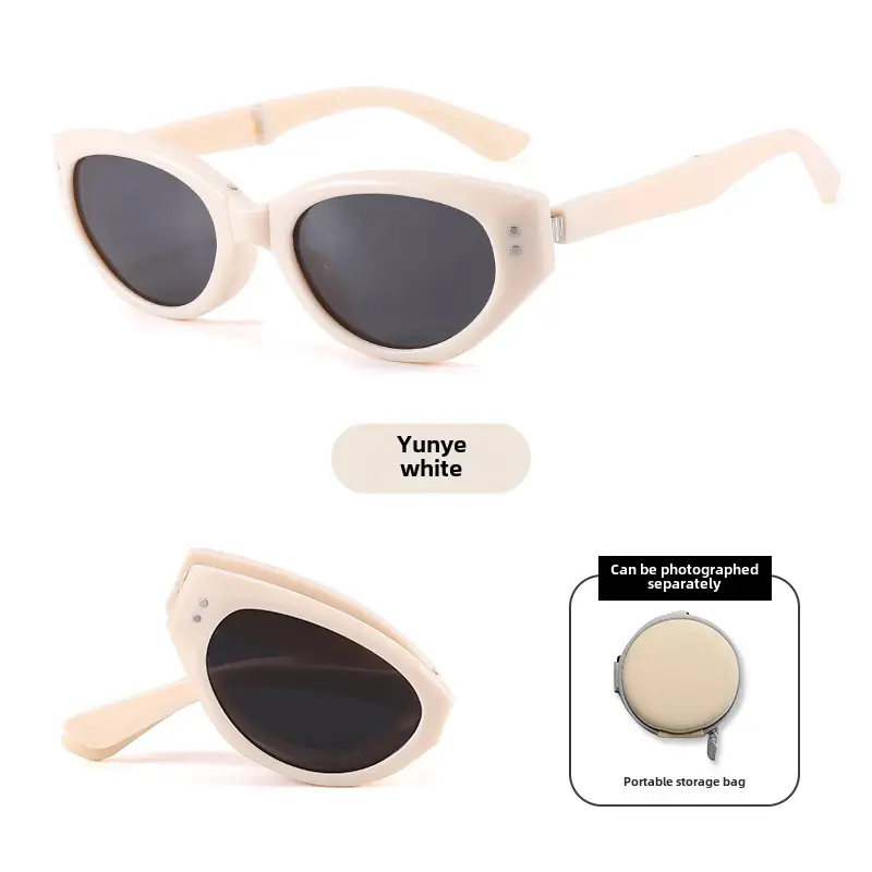 Foldable Anti-UV Sunglasses Women Dark Brown Coffee Lightweight