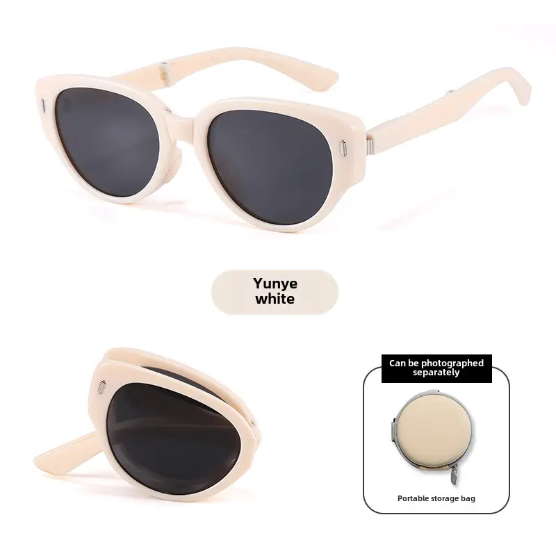 Foldable Anti-UV Sunglasses Women Dark Brown Coffee Lightweight