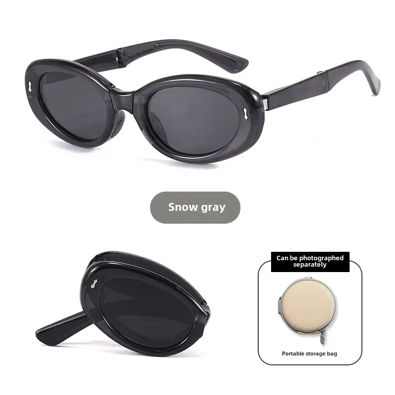 Foldable Anti-UV Sunglasses Women Dark Brown Coffee Lightweight