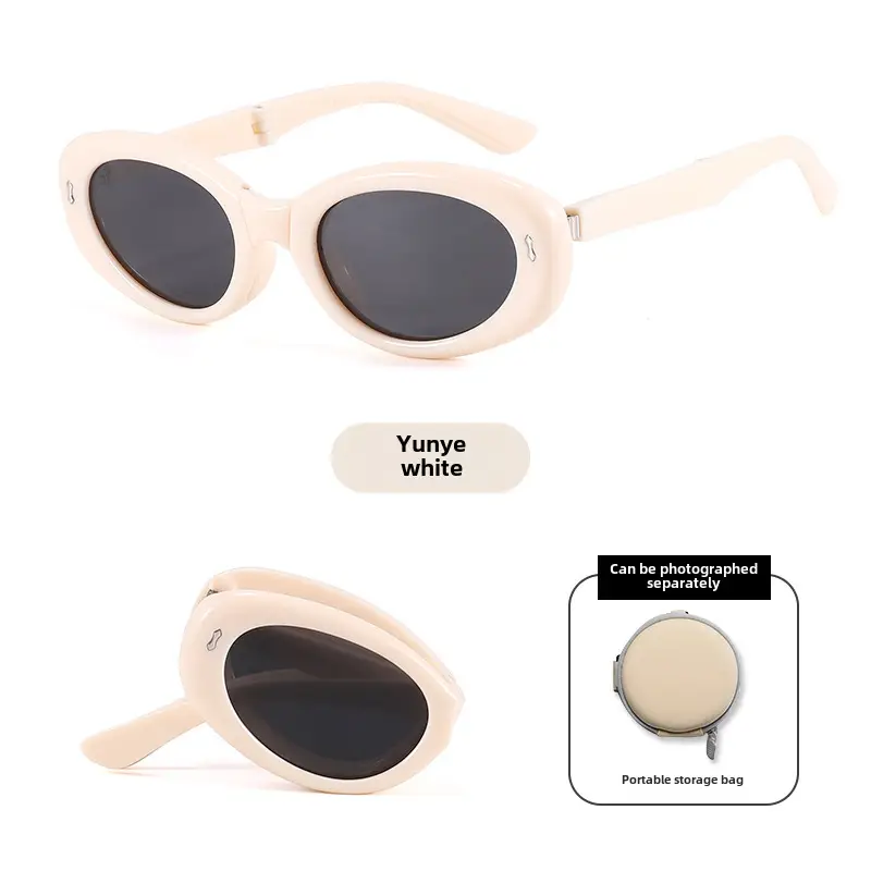 Foldable Anti-UV Sunglasses Women Dark Brown Coffee Lightweight