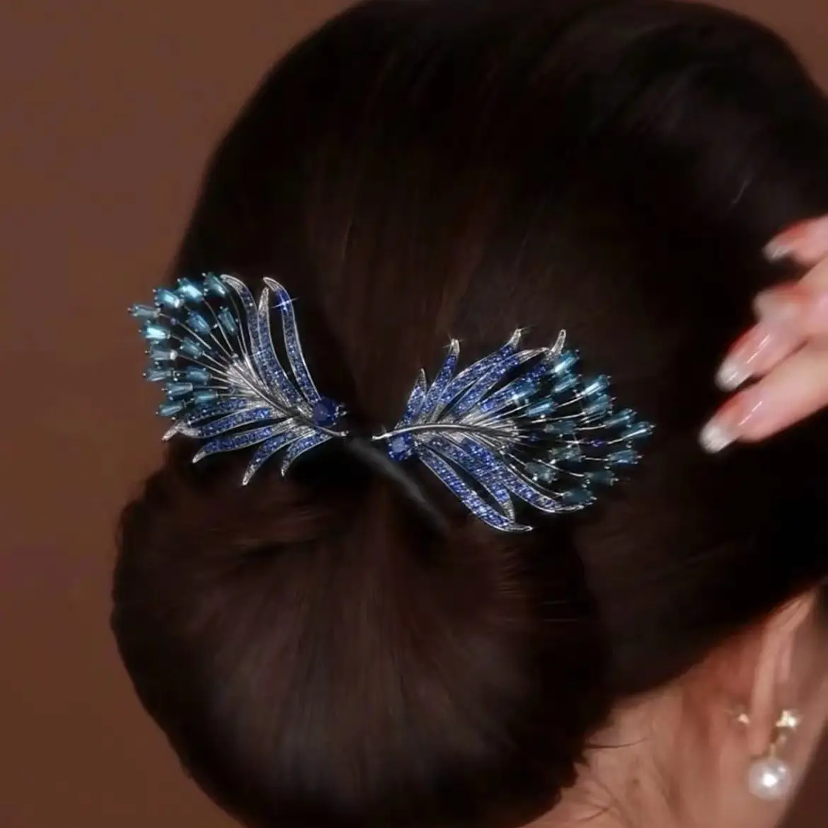 Platinum Asia Feather Bun Clip for Women's Hair Curler Fixer - Image 13