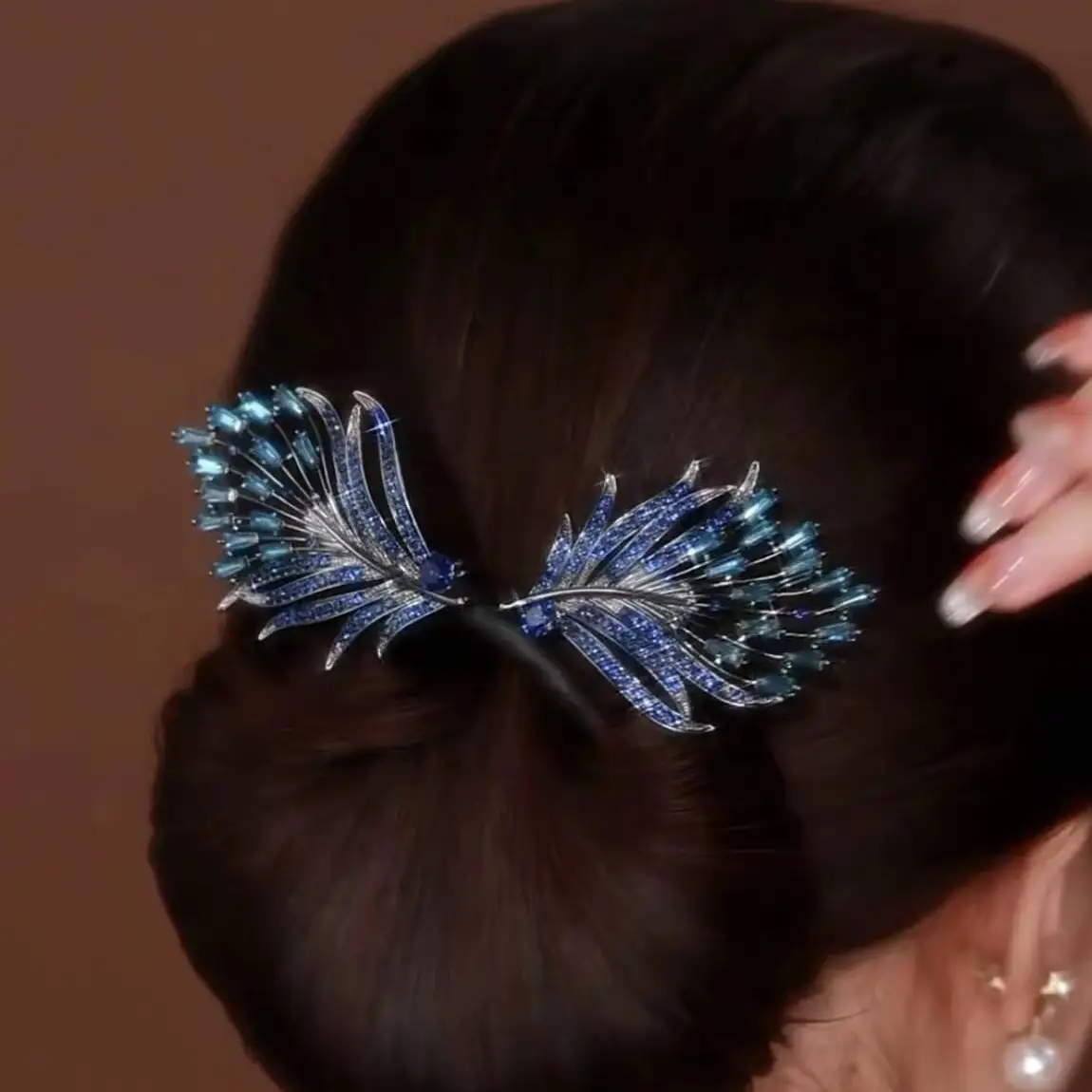 Platinum Asia Feather Bun Clip for Women's Hair Curler Fixer - Image 15