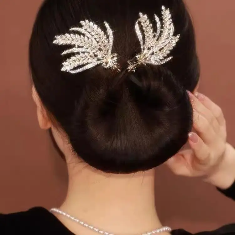 Platinum Asia Feather Bun Clip for Women's Hair Curler Fixer - Image 3