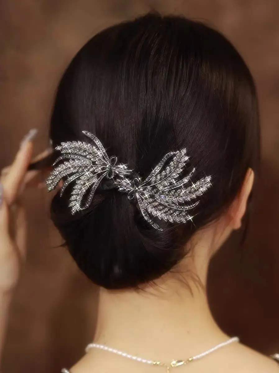 Platinum Asia Feather Bun Clip for Women's Hair Curler Fixer - Image 4