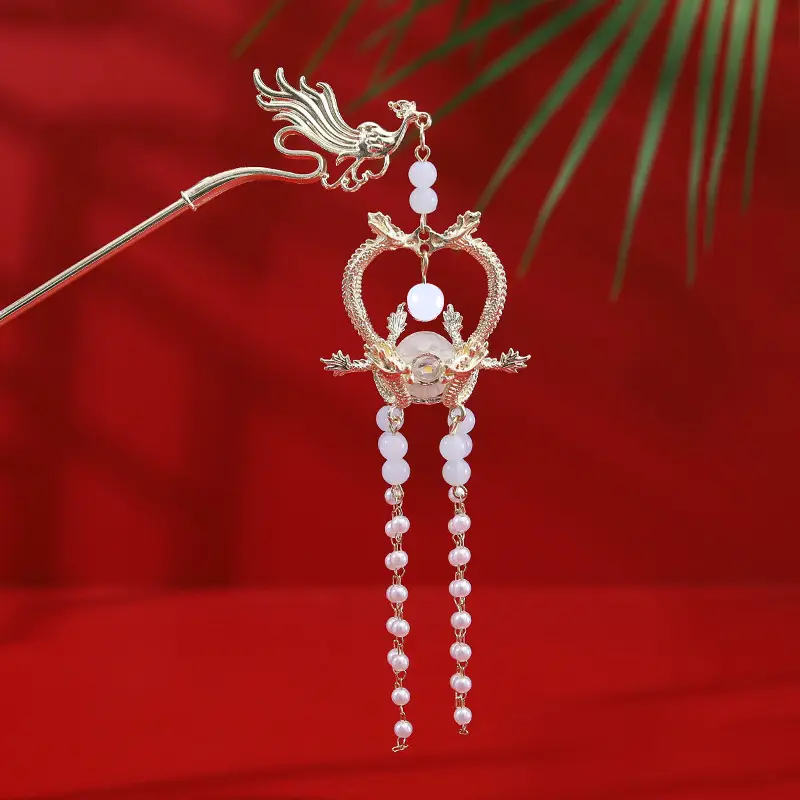 Dragon and Phoenix Auspicious White Ball