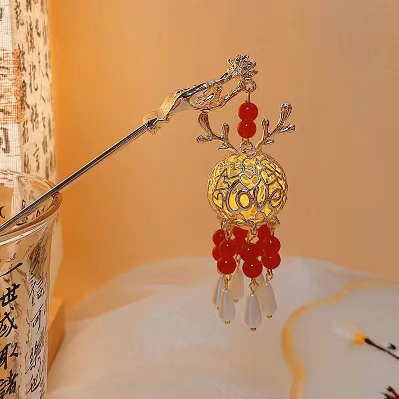 Ancient Dragon Hairpin with Pearl Drop for Women - Image 9
