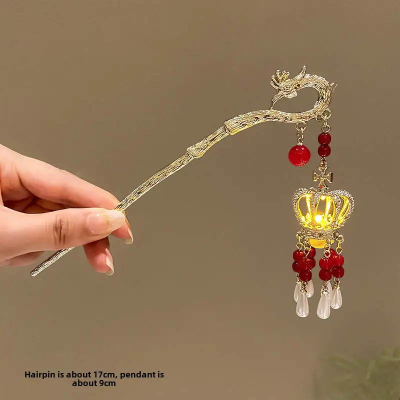 Ancient Dragon Hairpin with Pearl Drop for Women - Image 3